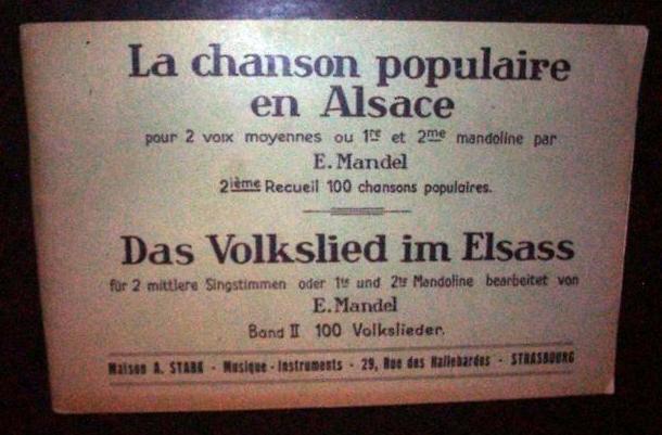 Alsace Folk Songs Scores, 1939,  French & German