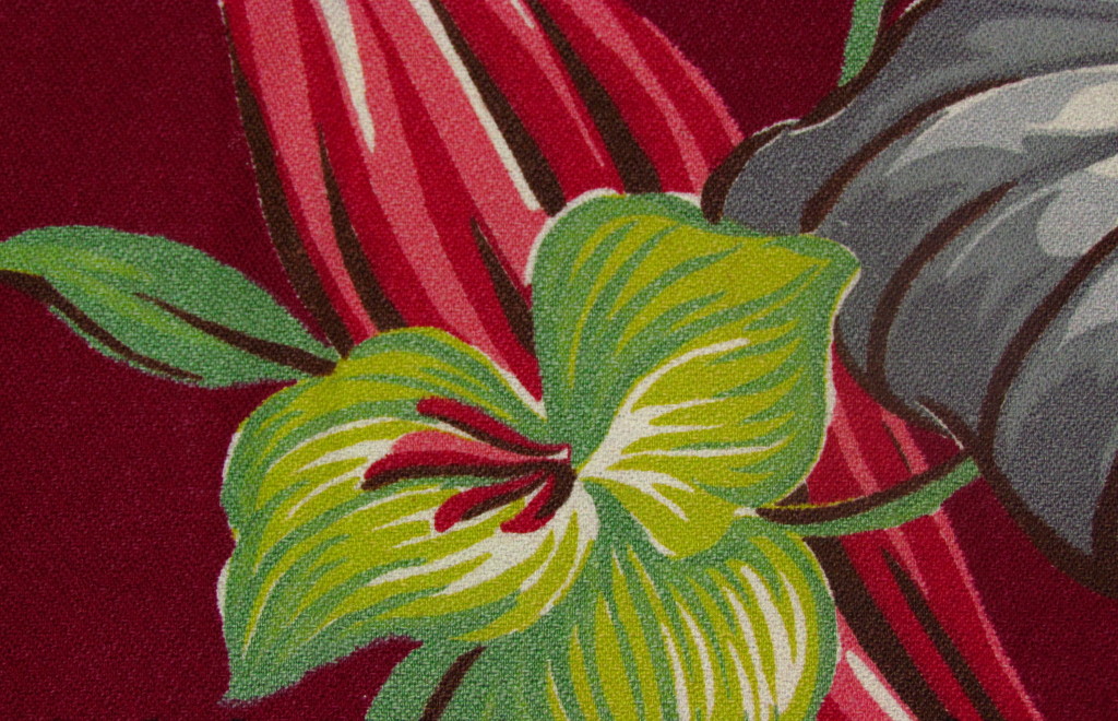 FUNKY DESIGN MANCHU 50s Asian Barkcloth Fabric Pillow