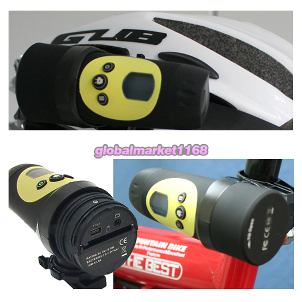 HD 720P 30FPS Waterproof Outdoor Sport Bike Helmet Action Camera DVR DV Yellow