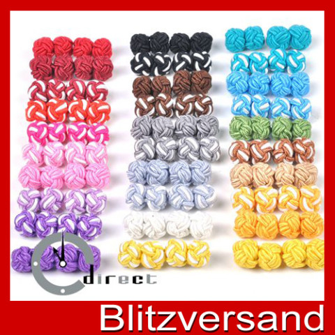 NEU-30-Paare-Chinesisch-Manschettenknoepfe-Bunt-Herrenschmuck-Seide