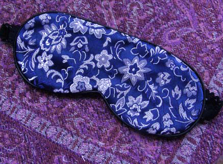 one new real silk dark blue eye cover sleep mask shade