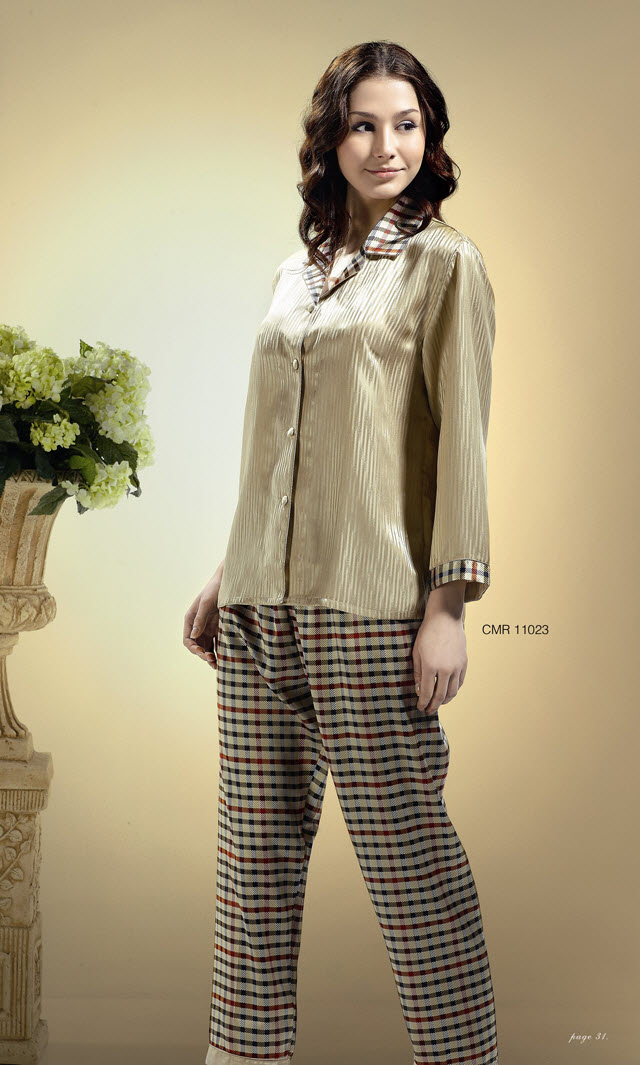 Nwt Heavy Weight Silk  Pajamas Top Bottom Set For Couples-Women Only 11203