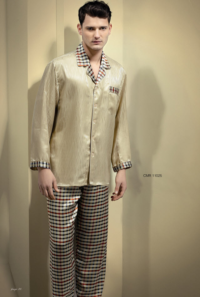 Nwt Heavy Weight Silk  Pajamas Top Bottom Set For Couples-Men Only 11205