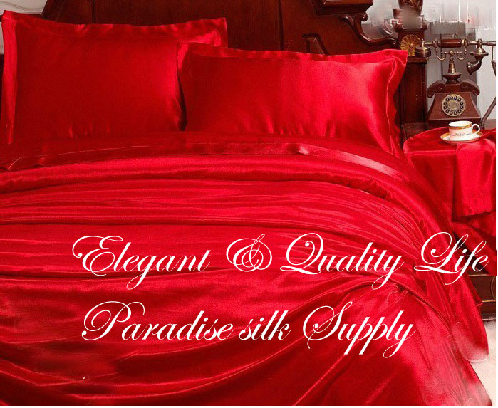 16.5mm plain silk charmeuse bedding 4pcs sets  ks11465
