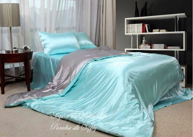 16.5m/m silk charmeuse bedding 4pcs duvet cover set qd11465