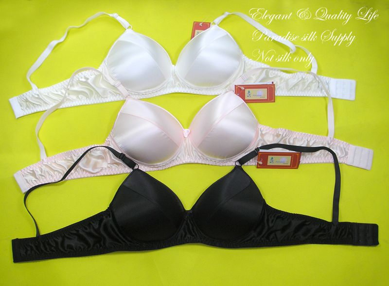 NWT padded wire free pure heavy weight silk bra sz 40c