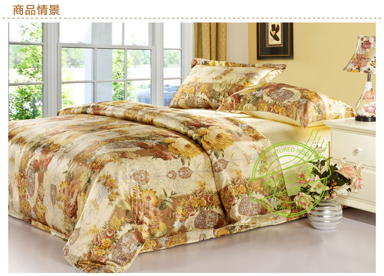 16.5m/m seamless plain pure charmeuse silk 4pc duvet cover sets  A1203