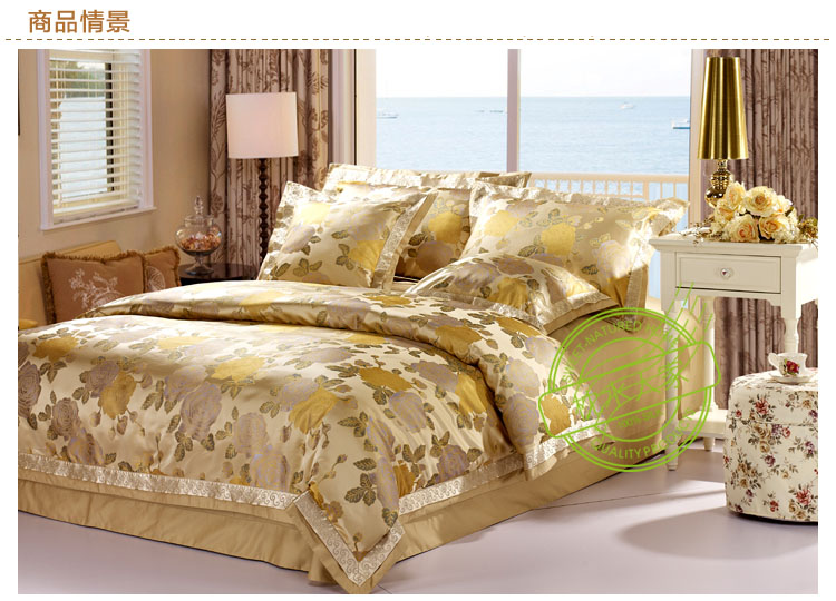 16.5m/m seamless plain pure charmeuse floral   hand drawing silk 4pc duvet cover sets A1216