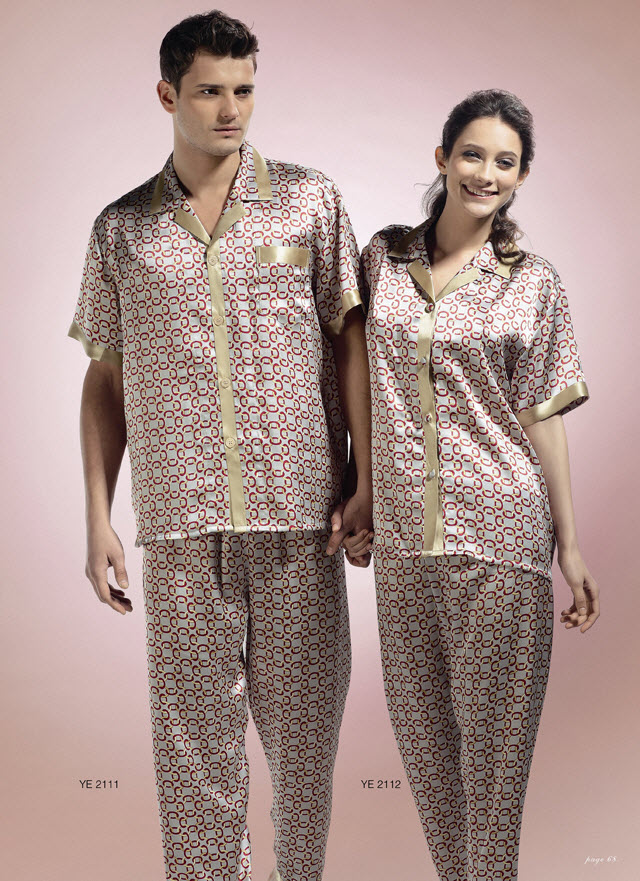 2011 Nwt Silk Pajamas Short  Top Bottom Set For Couples--Men Only