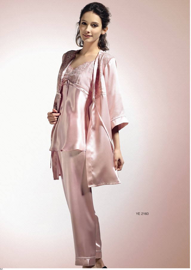 2011 Pure Silk Lady Lacy Robe Pants Set Size US2-6-10