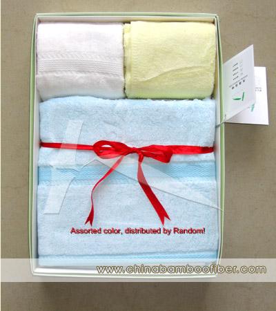 organic bamboo fiber 1 bath towel/2hand towel set