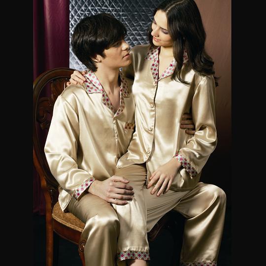 Nwt Silk  Pajamas Top Bottom Set For Couples-Men Only