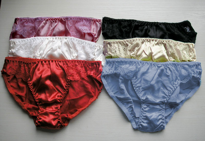 lot 6pcs silk women\'s briefs lace panties  l(28\