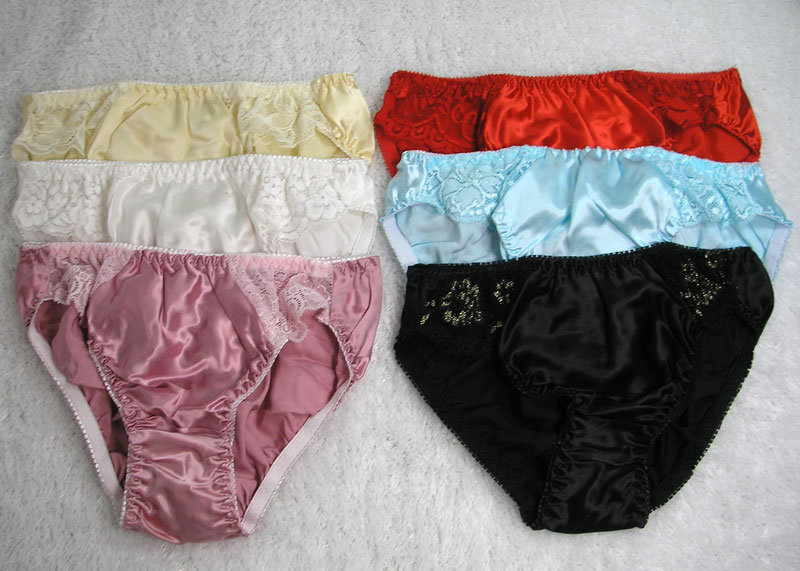 lot 6pcs silk women\'s briefs lace panties  m(25\