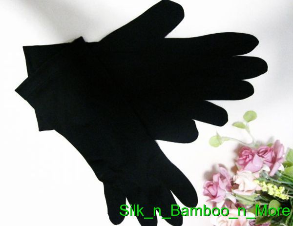 New Pure Knit Silk Black Unisex Gloves/Inner Lining