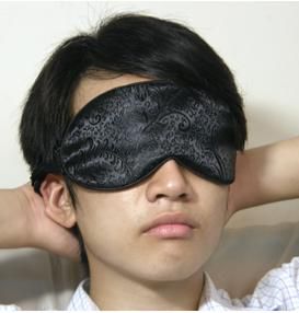 one new real silk black eye cover sleep mask shade