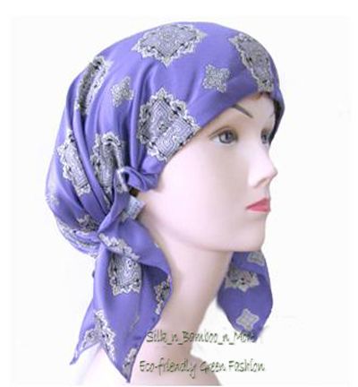 one real print silk slumber cap sleeping shower hat