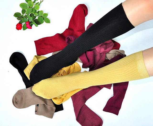 Womens Bamboo Wool Blend  Long Boot Socks Fitted 5-7.5