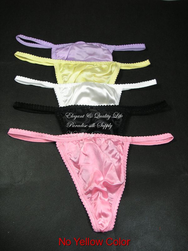 NWT lot 5 pair pure silk women string thong panties 3xl