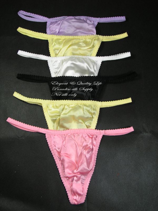 NWT lot 6 pair pure silk women string thong panties xl