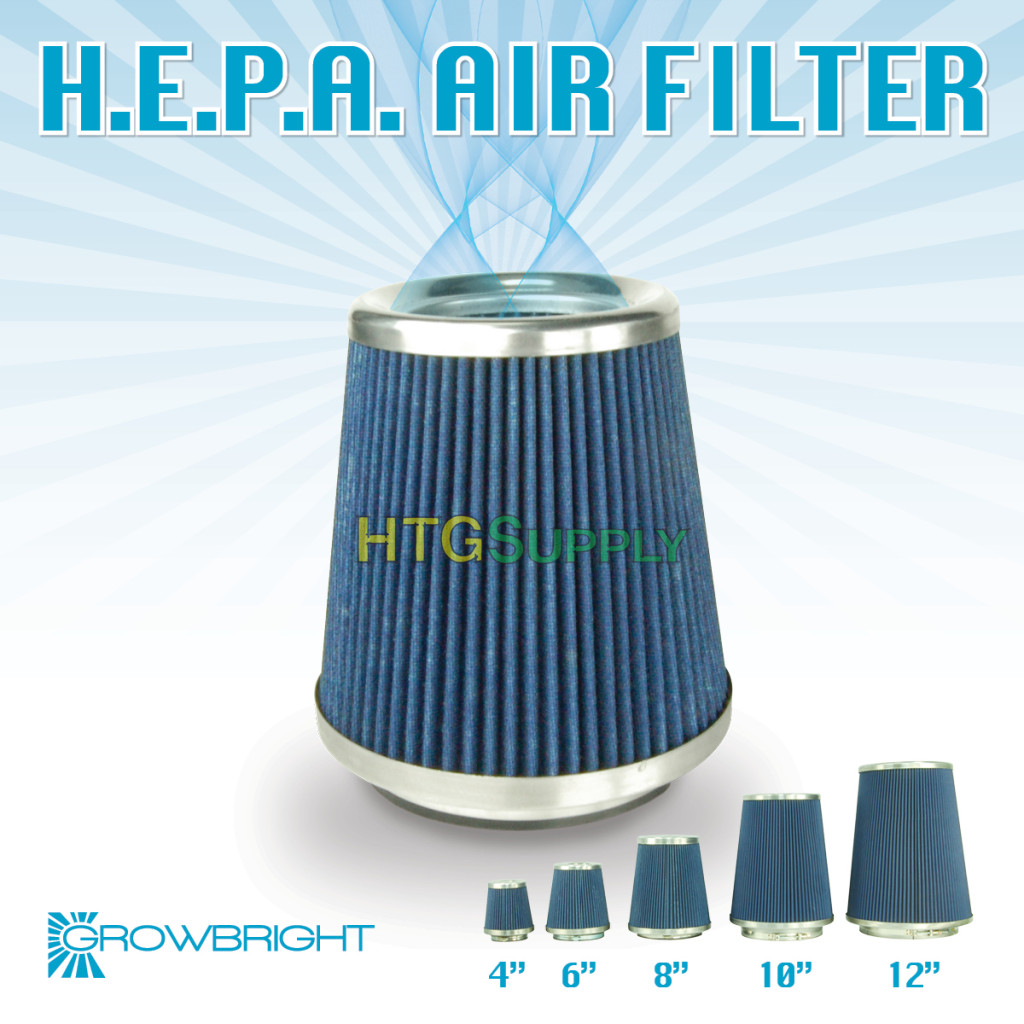 HEPA Air Filter Grow Tent Intake Odor Control Dust Organic Shroom