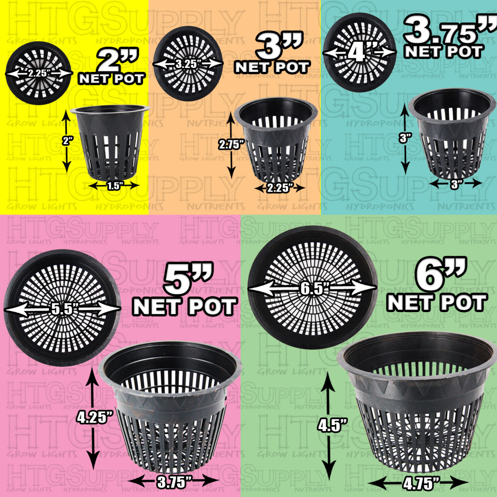 Net Pot 2 3 4 5 6 inch with Lids Mesh Hydroponic Aeroponic Round 10 50