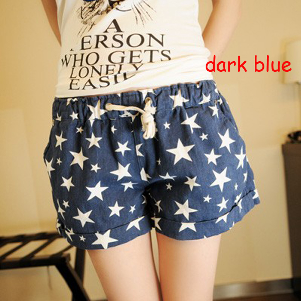 New Retro Waistband Short Pant Cute Girl Summer Loose Candy Color Casual Shorts