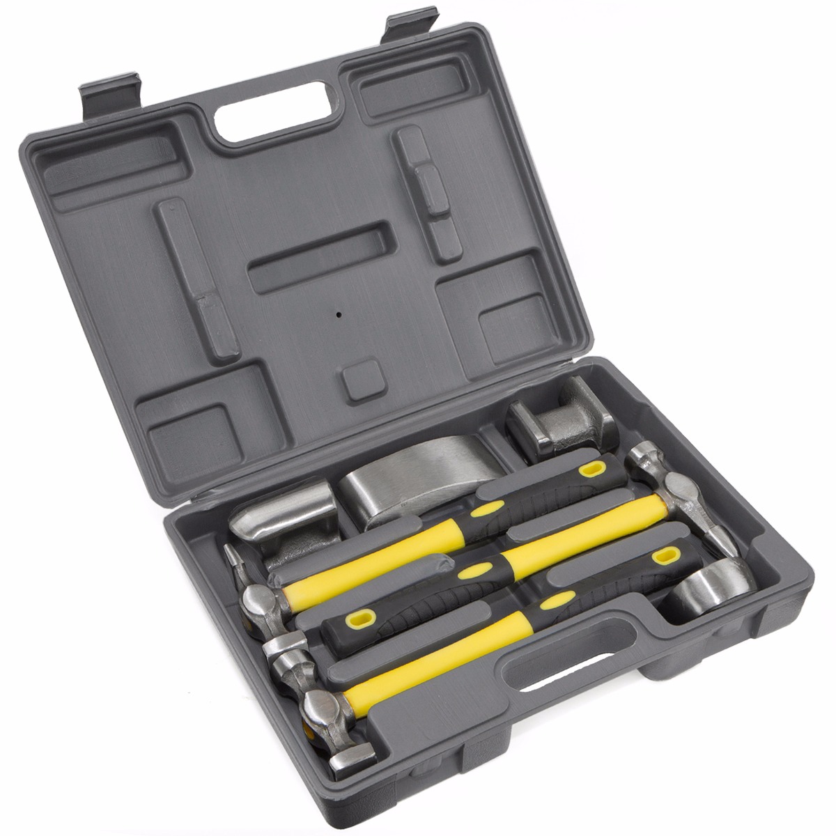 7Pc Fiberglass Auto Body Repair Tools Fender Tool Kit Hammer Dolly Dent