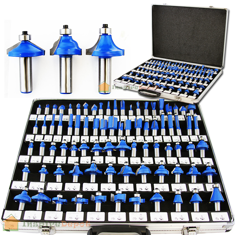 80pc 1/4" Shank Tungsten Carbide Router Bit Set 3 Blade Power Tools