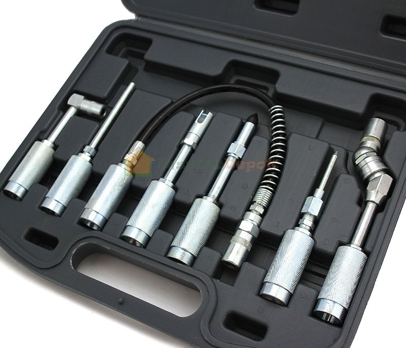 New 7PC Lubing Hose Tip Assortment Tool ZERK Adapter Fitting Grease Gun