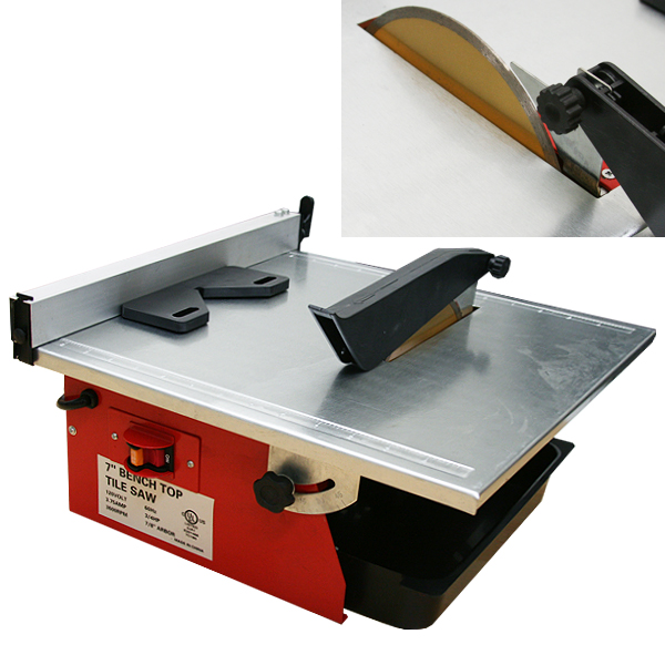 7" Wet Tile Saw w/ Tray Tile Cutter Bench Top Tile Saw UL Motor w/ Blade eBay