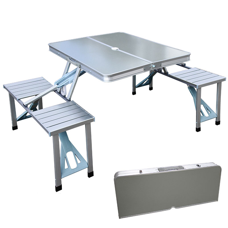 Details about Outdoor Portable folding Aluminum Picnic Table with four 