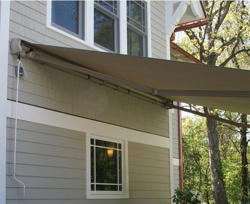 12'x10'Patio Awning Tan Outdoor Deck Manual Retractable Shade Sun