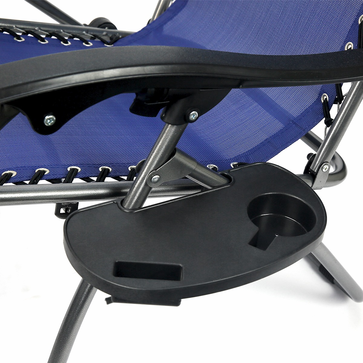 2 Zero Gravity Chair Recliner Utility Tray Pool Beach Aqua Brown Tan