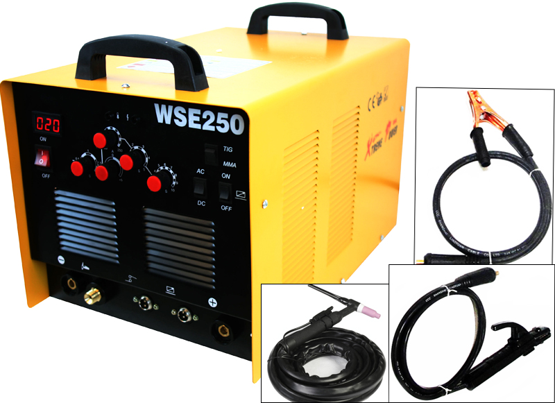 AC DC inverter TIG welding machine WSE250 amp aluminum stainless welder
