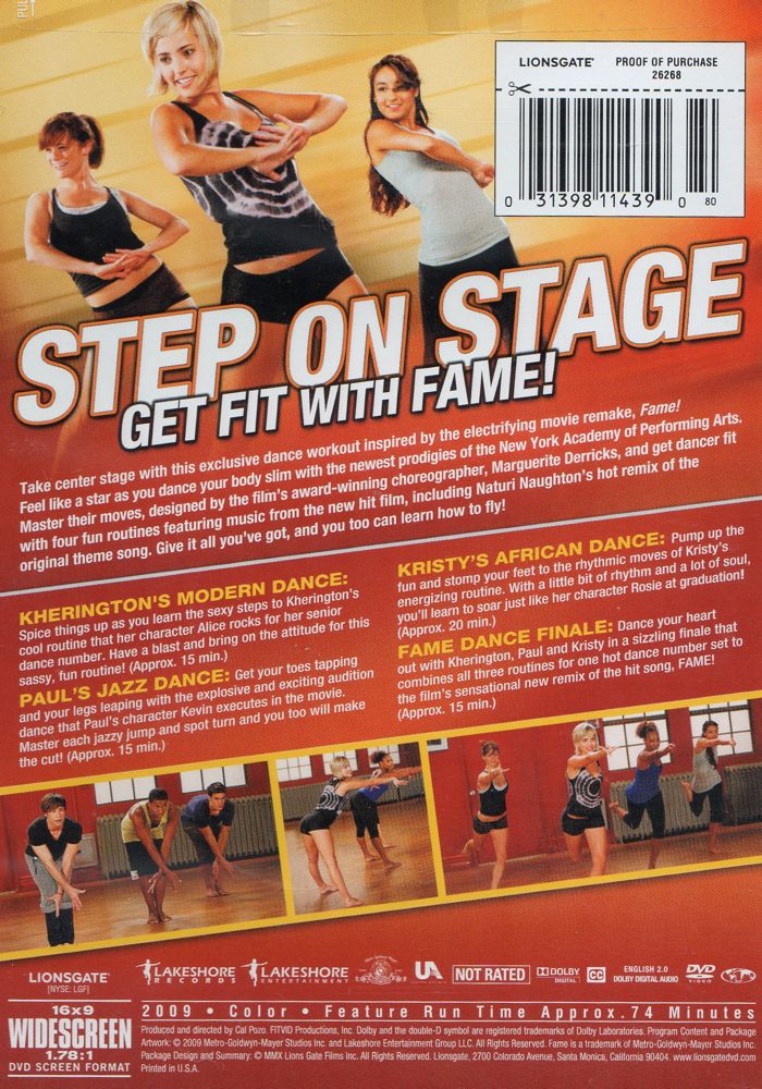 FAME DANCE WORKOUT 4 FUN ROUTINES EXERCISE DVD NEW SEALED DANCING