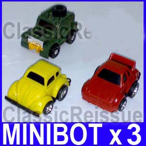 3 Transformers G1 Minibot Bumblebee CliffJumper Brawn