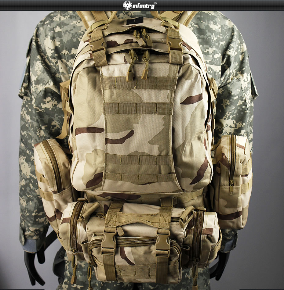 NEW Infantry US Army 50L Assault Molle Heavy Duty Backpack With Attached Pouches | eBay