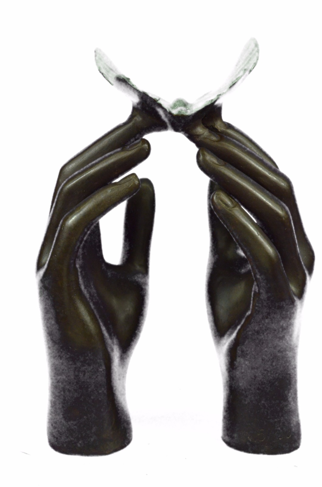 Limited-Edition-Numbered-Milo-Two-Hands-And-A-Blue-Butterfly-St-US-Bronze-Sculpt