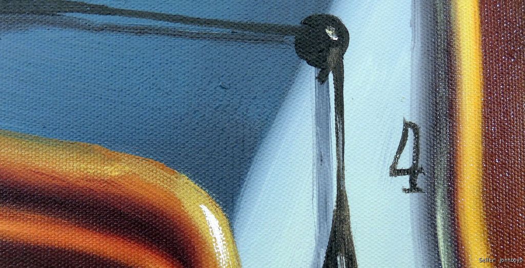 Floppy Clocks Dali Surrealism Repro Oil On Canvas Stretched 36X48 Oil