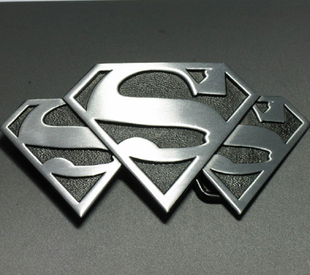 3 SUPERMAN HERO LOGO SILVER BUCKLE SUPER BELT BUCKLE