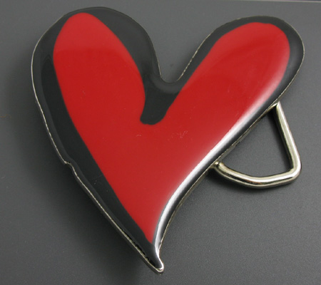 RED 3D TRUE LOVE HEART BELT BUCKLE RARE Special Lover