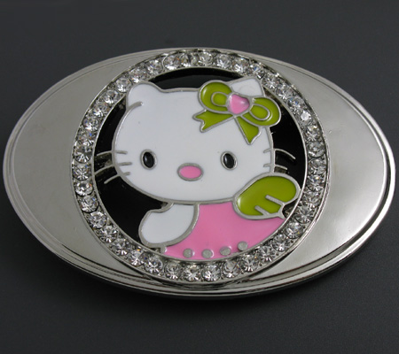 NEW SHINY RHINESTONE HELLO KITTY BELT BUCKLE PINK