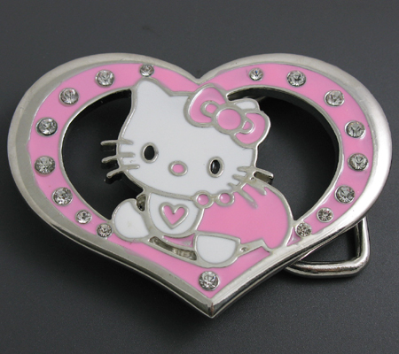 Love Shine Diamante Pink Hello Kitty KT Belt Buckle NEW