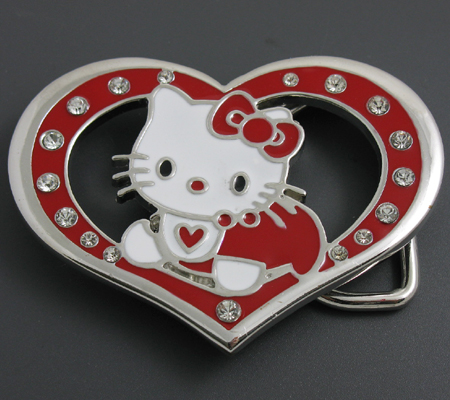 Love Shine Diamante Red Hello Kitty KT Belt Buckle NEW