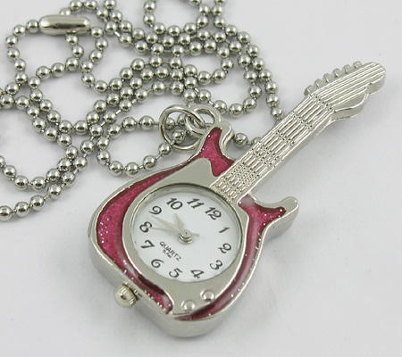Nice Guitar Necklace Pocket Keyring Watch Cute Xmas G