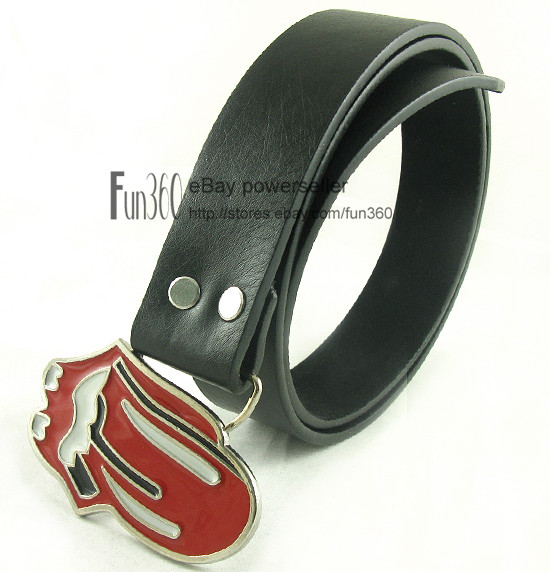 Cute Big Red Tougue Rock Boy's/Men's Buckle & Belt L 43