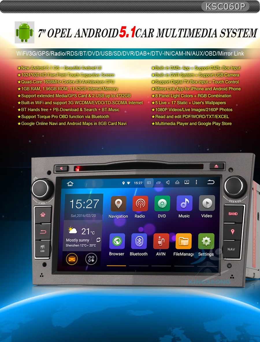 7 Quot Android 5 1 Gps Sat Nav Headunit Vauxhall Opel Astra H