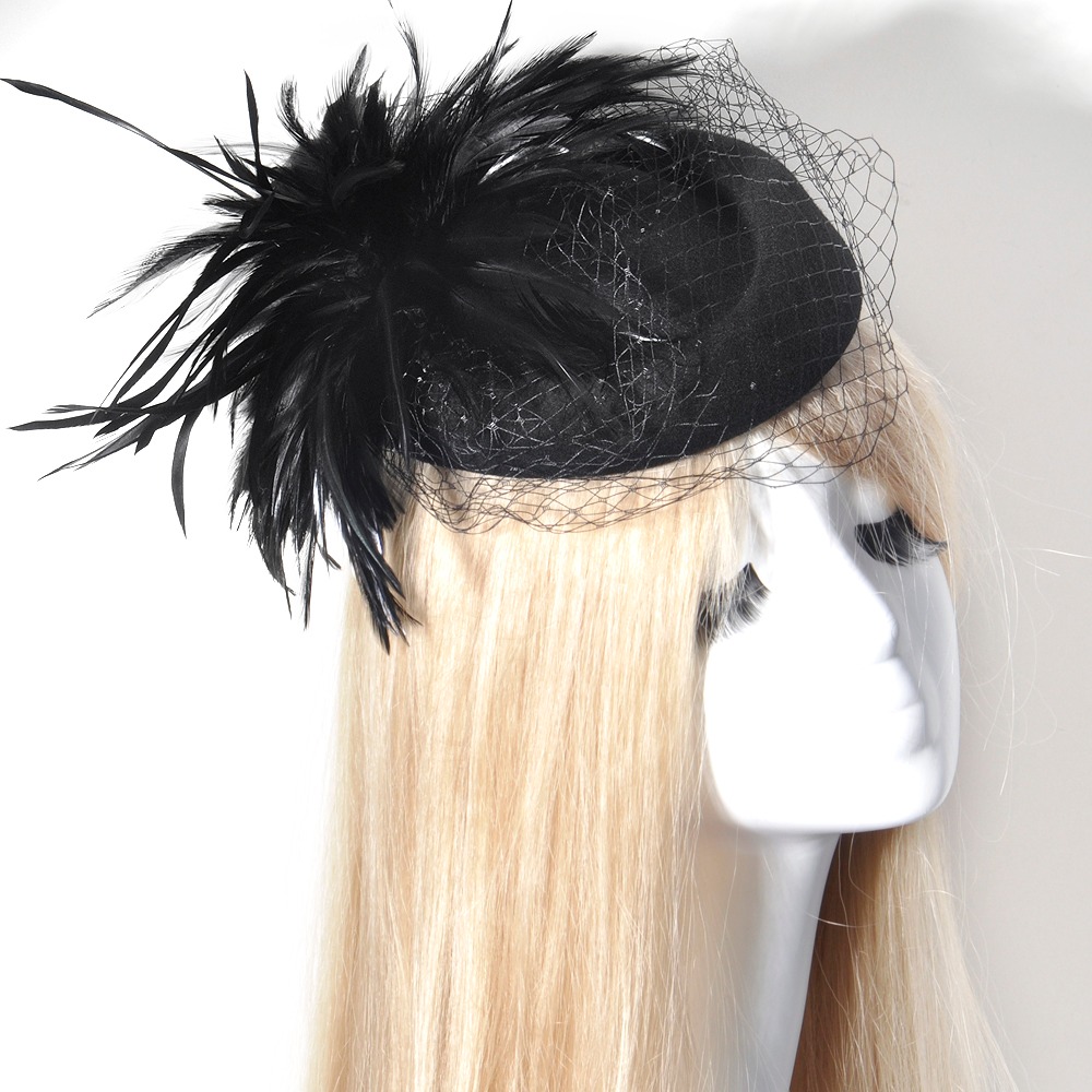 lady women pillbox hat veil fascinator hair clip accessories bowknot