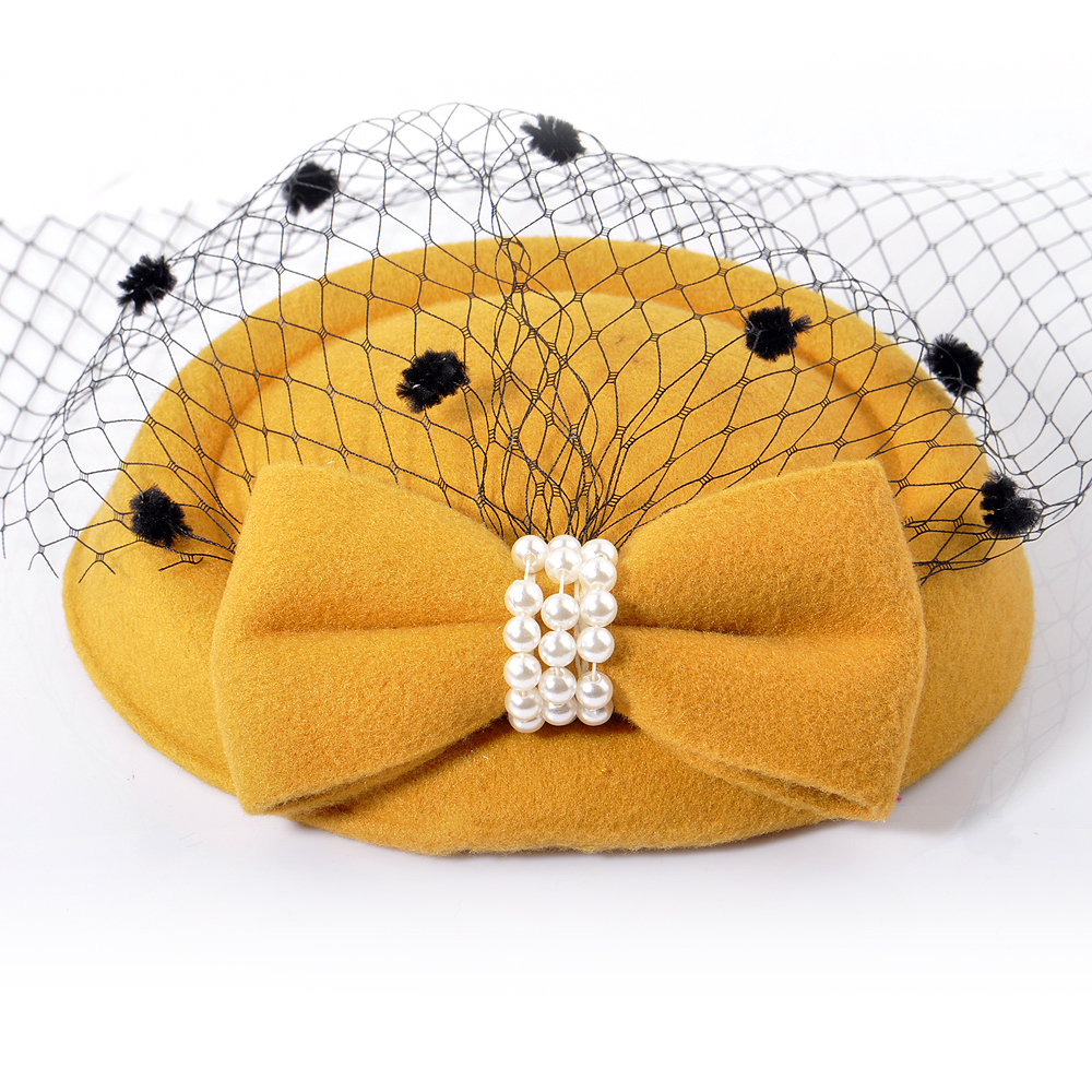 lady women pillbox hat veil fascinator hair clip accessories bowknot
